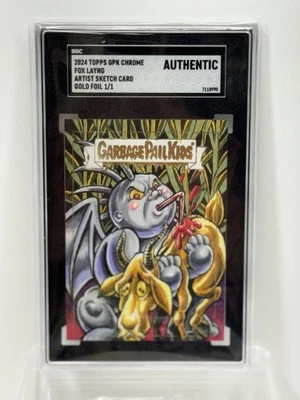 2024 TOPPS GPK Chrome Series 7 Artist Sketch 1 Of 1 By Fox Layng Gold Foil - Image 1 of 3