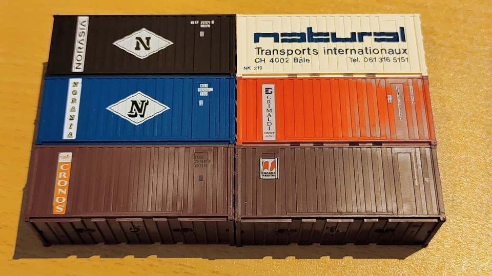 6 Roco-Container, 20ft - Bild 1 von 1