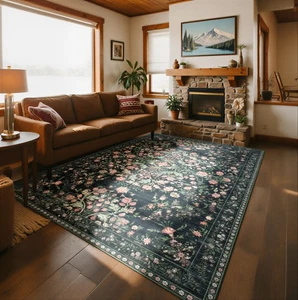 Washable Rugs 8x10 Area Rugs for Living Room,Ultra Soft Faux Wool Retro Carpe... - Bild 1 von 8