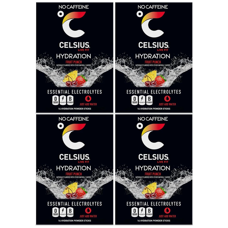 Pacote com 4 bebidas eletrolíticas sem açúcar hidratação Celsius - Imagem 1 de 1