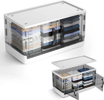 43L Storage Box with Lid, Collapsible Large Storage Bins - Image 1 of 4