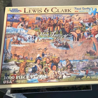 The Voyage of Lewis and Clark 1000 pc Jigsaw Puzzle White Mountain COMPLETE RARE - Image 1 of 4