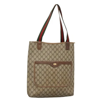 Auténtico bolso de mano GUCCI GG Supreme Web Sherry Line PVC beige verde rojo 117760 Foto 1 de 4
