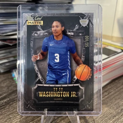 2022-23 Matte Draft Weekend Warriors /100 TyTy Washington Jr Ty Rookie RC Shield - Image 1 of 2