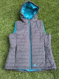 Ladies Trespass Aretha Lightly Padded Hooded Gilet Size UK 12 M  Grey/Blue - Picture 1 of 11