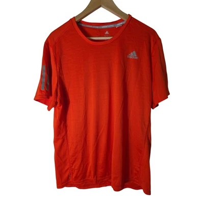 ADIDAS Naranja Activo Deportivo Jersey Rayas Informal Correr Entrenamiento Camisa Talla L Foto 1 de 4
