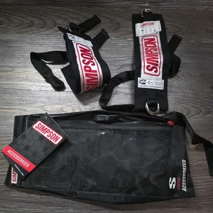 Simpson SFI 3.3 Separate Arm Restraints Pair Black 36000BK Racing Safety Harness - Foto 1 di 6