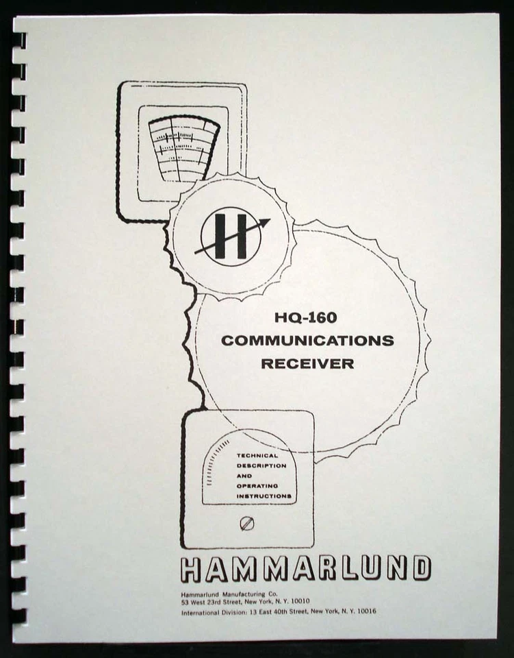 Manual receptor de comunicaciones HAMMARLUND HQ-160 HQ160 Foto 1 de 1