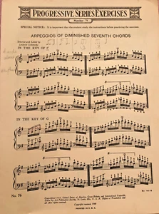 Arpeggios of Diminished Seventh Chords- No 76 Progressive Series Exercises - Picture 1 of 1