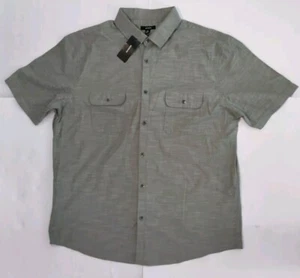Alfani Mens NWT Size XL Olive Green Short Sleeve Button Down Shirt - Picture 1 of 8