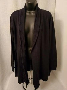 Liz Lange Womens Cardigan Sweater Shirt Top Blouse Size XXL 2XL 2X Large Black - Picture 1 of 5