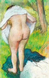 12639.Room Wall Poster.Interior art design.Degas painting.Woman dries after bath - Picture 1 of 1