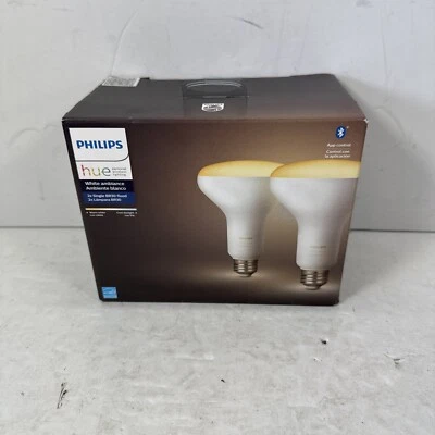 ✅ Philips Hue White Ambiance 2-Pack BR30 LED Smart Bulbs Bluetooth | NEW! - Image 1 of 4