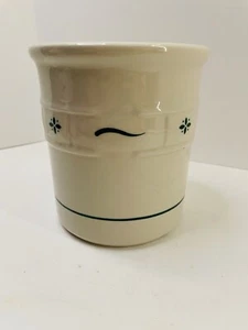 Longaberger Pottery Woven Traditions Heritage Green Utensil Crock Holder 5 1/2" - Picture 1 of 6