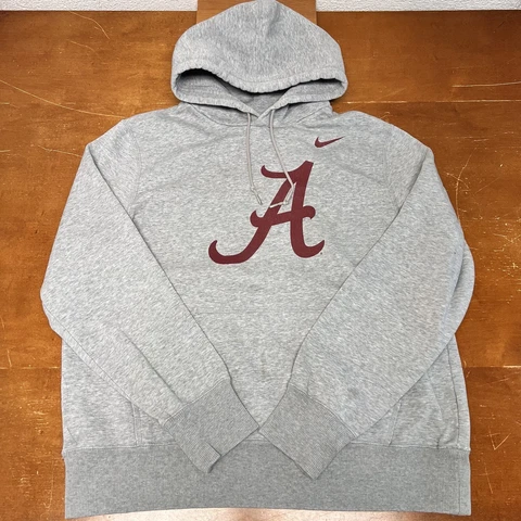 Alabama Crimson Tide Hoodie Mens Large Gray Nike Pullover Sweatshirt Long Sleeve Cover