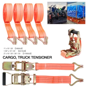 Cinghie cravatta resistenti 1""/1,5""/2"" cinghia a cricchetto rimorchio auto rimorchio carico - Foto 1 di 15