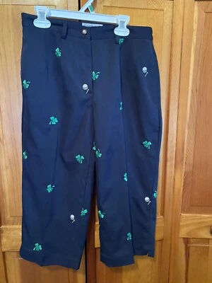 CORAL BAY GOLF PETITES SIZE 4P CAPRI PANT WITH SHAMROCKS EUC - Image 1 of 3