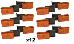 12x 12V Side Marker Amber Rear Light Trailer Truck Lorry Reflector Rubber - Picture 1 of 1