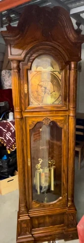 CHARLES R. SLIGH OAK GRANDFATHER CLOCK, MODEL #209, 90' HIGH / 1987 Cover