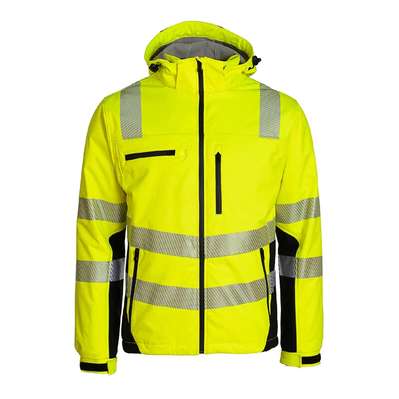 PREVENT Warn- und Wintersoftshelljacke PTW-SP warngelb/schwarz Steppfutter EN 20471