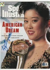 KRISTI YAMAGUCHI Signed3/2/92 SPORTS ILLUSTRATED Beckett (BAS) NO LABEL - Picture 1 of 2