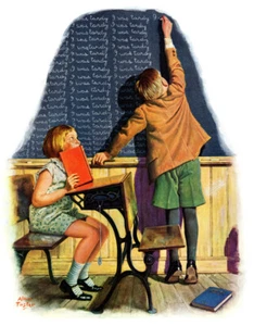Collectable Saturday Evening Post Magnet "I was late" School kid - Picture 1 of 3