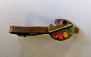 Antique Bronze Artist Painter Tie Clip Bar Great Gift for Him Halloween - Picture 1 of 6