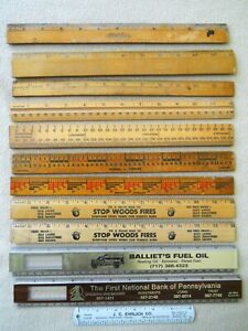 Vintage Wooden Ruler Lot / Advertising