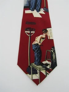 Doctor's Office by Norman Rockwell Saturday Evening Post Van Heusen Men's Tie - Picture 1 of 3