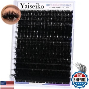 Fluffy Lash Clusters 300D Thick Long 12-25mm Volume Cluster Eyelash Extension - Picture 1 of 4