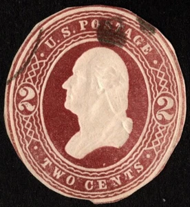 US - 1884 - 2 Cents Brown George Washington Postal Stationery Cut Square # U277 - Picture 1 of 1
