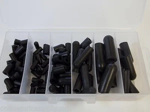 90 Pcs. Rubber Vacuum Caps Assortment Kit Sizes 1/8" thru 3/8" - Picture 1 of 2