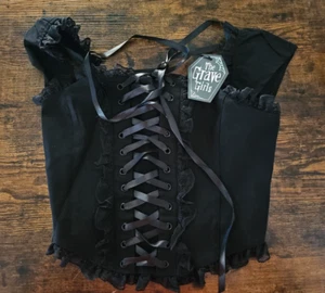 Dolls Kill Women's Join The Dark Side Corset Top, Black, Size S - Picture 1 of 10