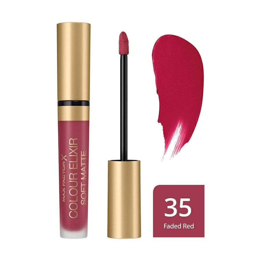 3 × Max Factor USA Colour Elixir Soft Matte Liquid Lipstick 4ml - 035 Faded Red - Image 1 of 1