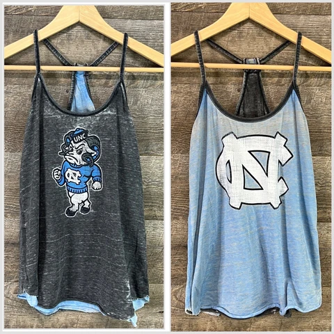 North Carolina Tar Heels Colosseum Women's Heathered Reversible Tank Top S Cover