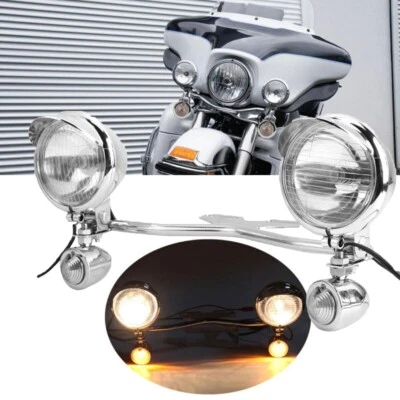 Fog Passing Turn Signals Light Spotlight Bar For Yamaha Road Star XV1700A - Image 1 of 4