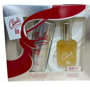 Charlie Red by Revlon Cologne Spray + Body Powder Gift Set (1.3oz-2.5oz) IN BOX - Picture 1 of 3