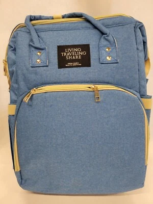 3 in 1 Baby Diaper Bag Backpack Foldable Crib w Changing Pad USB Port Waterproof - Image 1 of 4