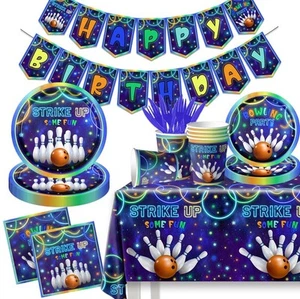 Bowling Birthday Party Supplies,142Pcs Strike Up Some Fun Bowling Theme Table... - Picture 1 of 6