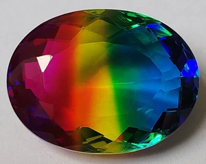 91.65 Ct. Large Multi-Color Tourmaline Oval Cut Loose Gemstone Gift for Women - Picture 1 of 7