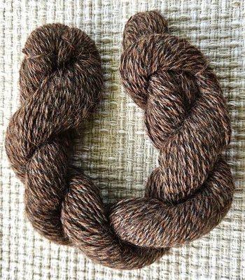 100% Alpaca Yarn–Light Sport Weight–3 Ply–200 Yards–Orange Gray Brown Marled - Image 1 of 4