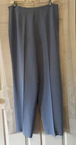 Carlisle 100% Silk Blue Dress Pants Women’s 12 Trousers Slacks Side Zip Business - Picture 1 of 6