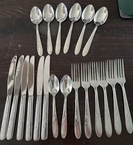 20 Vintage Hobson & Botts Stainless Steel “Heather”Forks/Knives/Spoons - Picture 1 of 11