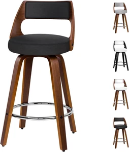 ALFORDSON 2pcs Bar Stool Eden Swivel Kitchen Stool in 65cm Seat Height Leathe... - Picture 1 of 26