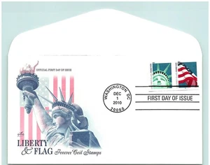 S05-1960, LIBERTY & FLAG, FOREVER STAMPS, PLATE NUMBER COIL *ARTCRAFT FDC - Picture 1 of 2