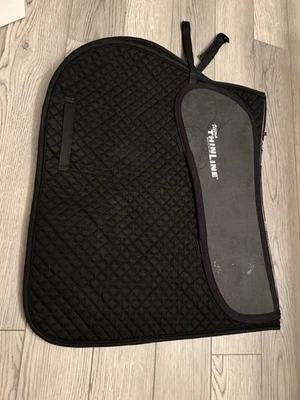 Ultra Thinline Cotton Quilted Square Dressage Saddle Pad Black Shimmable - Image 1 of 4