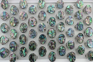 Wholesale Mixed Lots 35pcs Women Rings Charming Big Shell Jewelry Silver P Ring - Picture 1 of 8