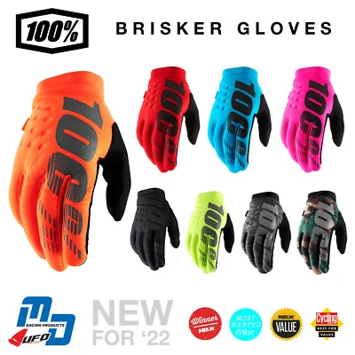 100% Brisker Gloves Warm Winter MX Motocross MTB Gloves Cold Weather Thermal - Image 1 of 4
