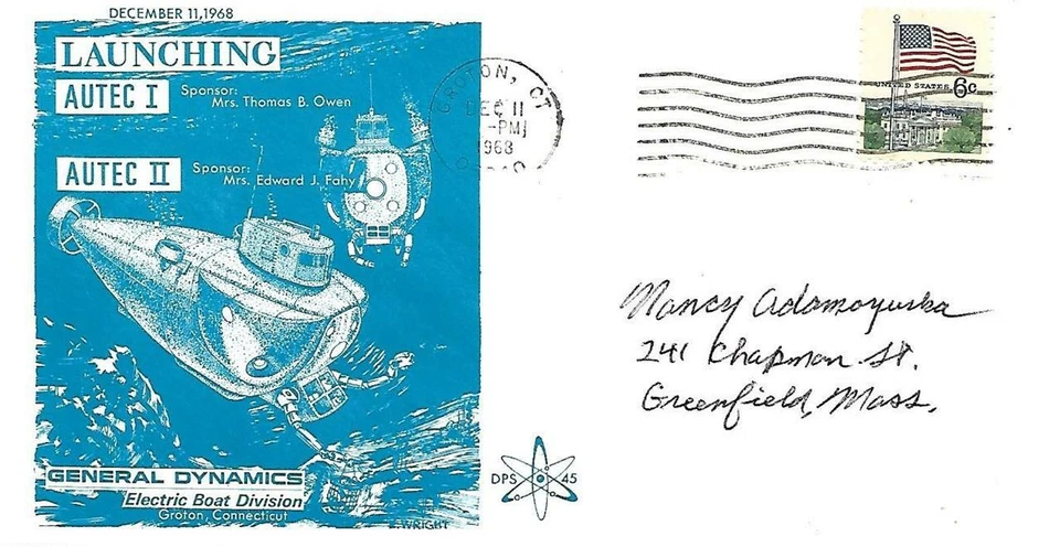 AUTEC I & AUTEC II Launching Groton CT Dec 11 1968 DPS Cachet - Image 1 of 1