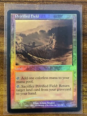 MTG✨PETRIFIED FIELD FOIL✨Odyssey NM/M RARE SAC Land 2001 G. Angus Art UNPLAYED - Image 1 of 2